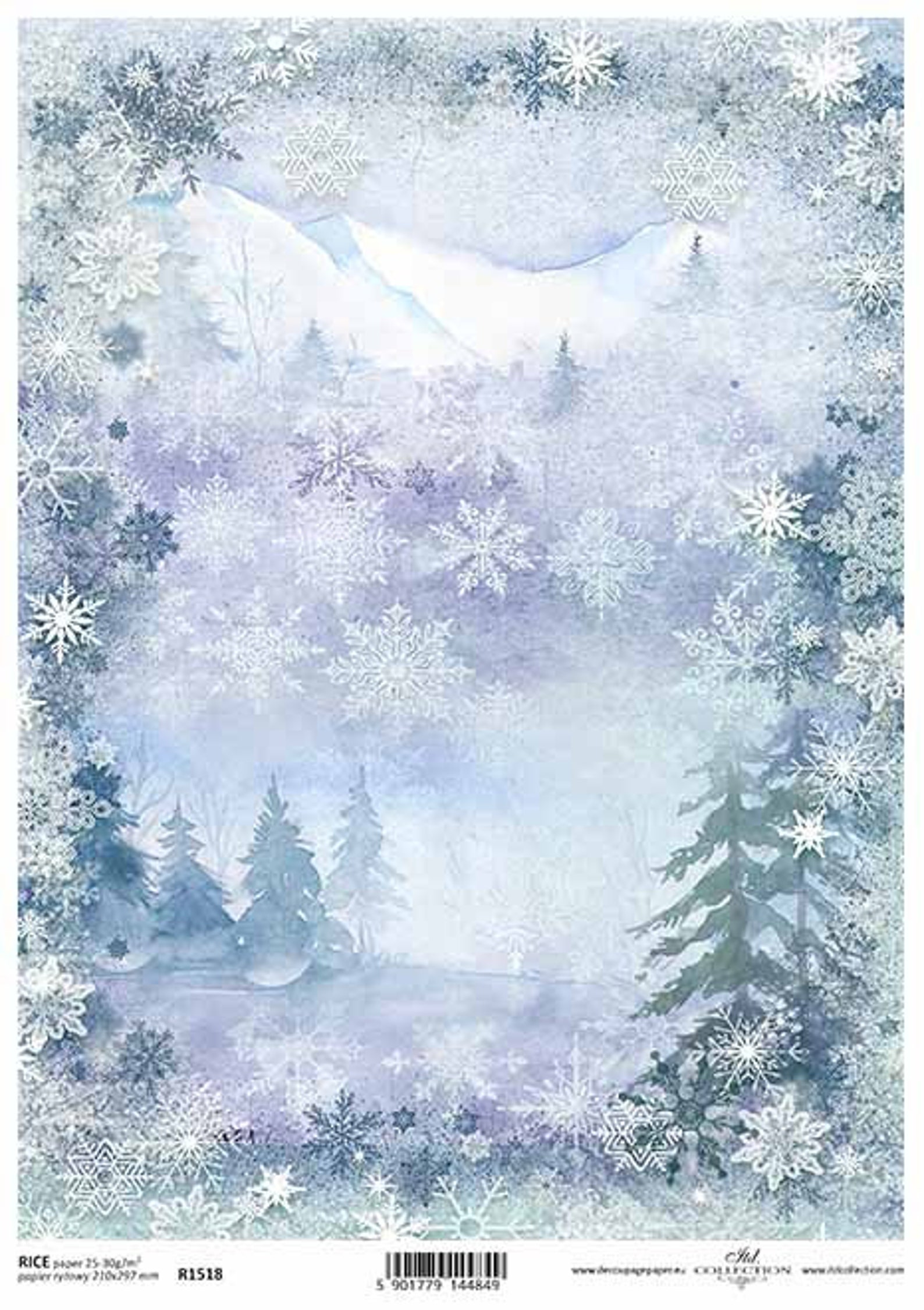 ITD Collection Winter Scene Muted Colors A4 Rice Paper - Etsy