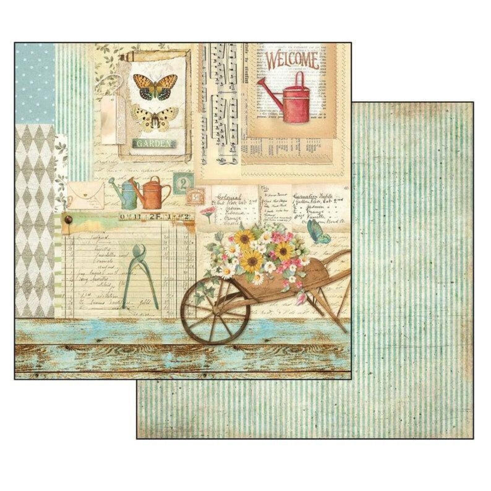 Stamperia GARDEN 12x12 Scrapbooking Pad Double Sided Paper Etsy