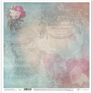 ITD Collection | 1 Piece Scrapbook Paper | Vintage Roses Pastel Colors | 12 x 12 inches | One-Sided | SL0521