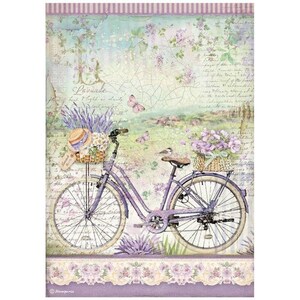 Stamperia Rice Paper | Provence Bicycle | A4 Rice Paper | Decoupage Paper | 11.5 x 8.25 inches | DFSA4671
