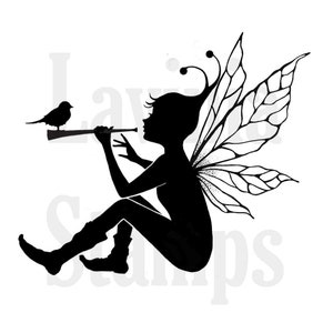 Lavinia Stamps | Sky Fairy | Cling Stamp | Large Silhouette Stamp | Fairies | LAV357