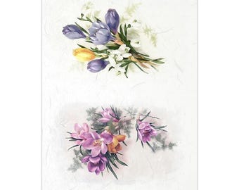 ITD Collection | Flowers | Rice Paper | A4 Rice Paper | Spring Flowers | Wildflowers | Decoupage Paper | ITD R1990