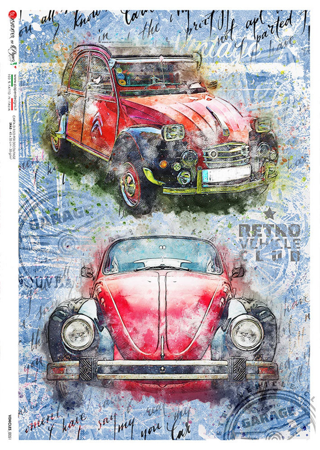 Paper Designs Rice Paper | Vehicles Rice Paper | A4 Rice Paper ...