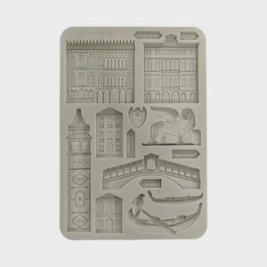 Stamperia | Silicone Mold | Venice City of Art Monuments | A5 Silicone Mould | Clay Mold | Resin Mold | Mix Media Art | KACMA581