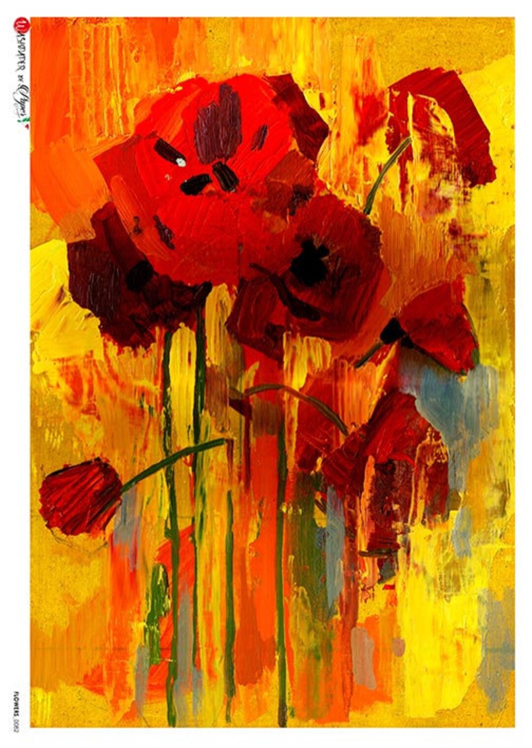 Paper Designs Rice Paper | Poppies Rice Paper | A4 Rice Paper | Natural ...
