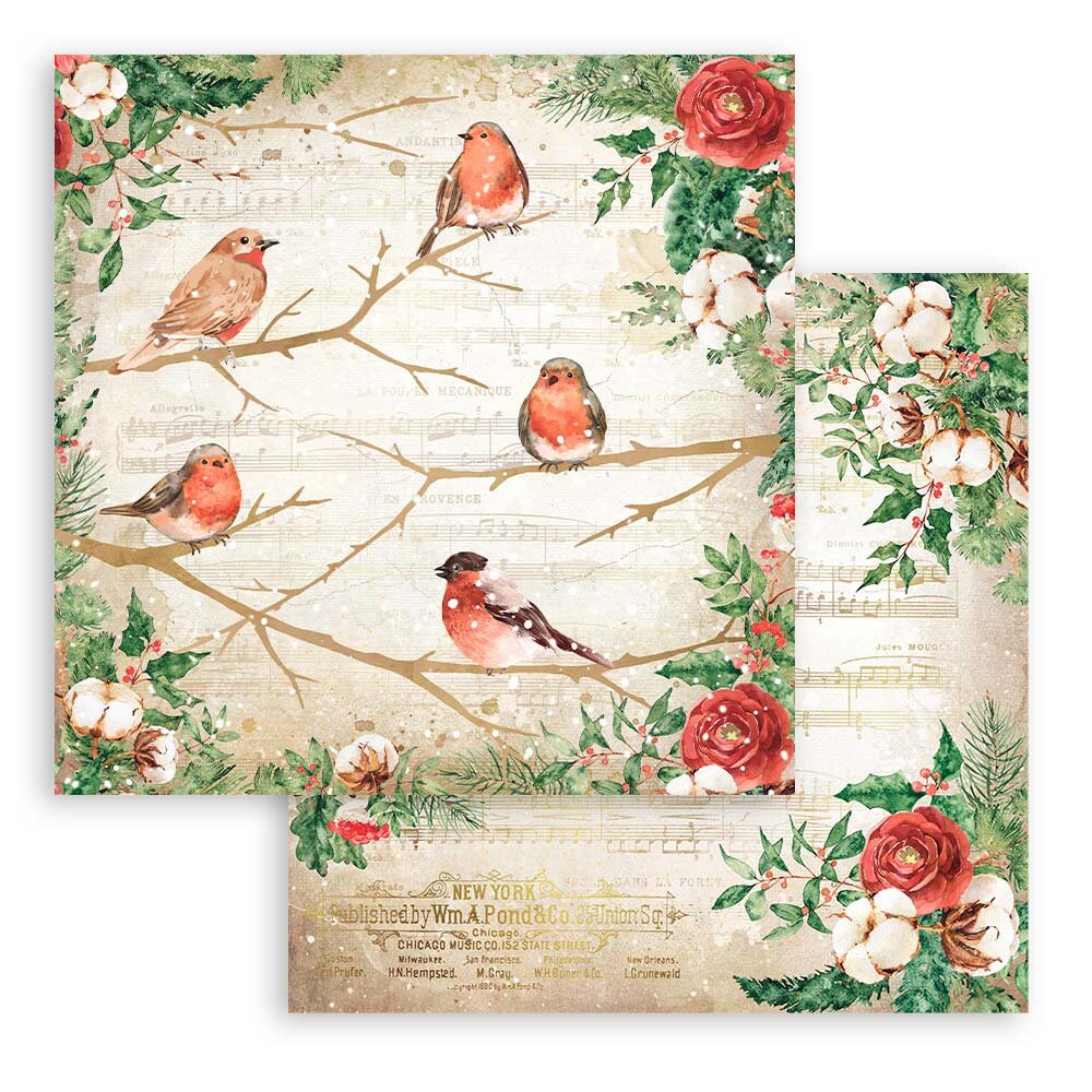 Stamperia Home for The Holidays Paper Pad Romantic 12x12