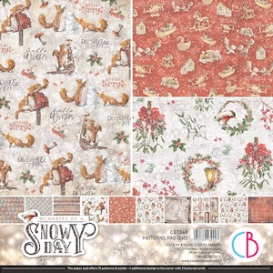 Ciao Bella | Memories of a Snowy Day Patterns Paper Pad | Double Sided Paper | 12 x 12 inches | Mixed Media | Made In Italy | CBT048