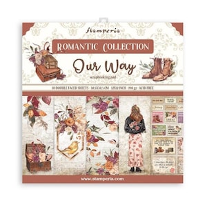 Stamperia Romantic Collection Our Way Scrapbooking Paper Pad | Double Sided Paper | 12 x 12 inch | SBBL115