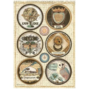 Stamperia Rice Paper | Alchemy Rounds | A4 Rice Paper | Decoupage Rice Paper | 11.5 x 8.25 ins | DFSA4662