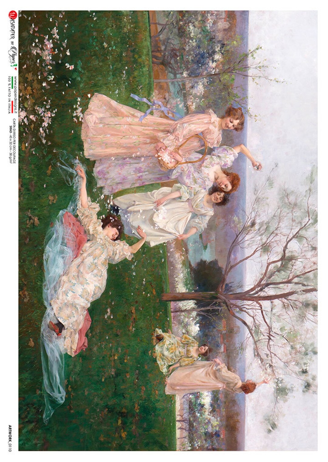 Paper Designs Rice Paper | Girls in a Park Rice Paper | A4 Rice Paper ...