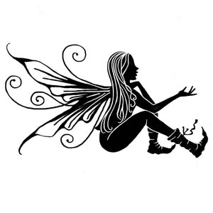 Lavinia Stamps | Felicity Fairy | Cling Stamp | Large Silhouette Stamp | Fairies | LAV222