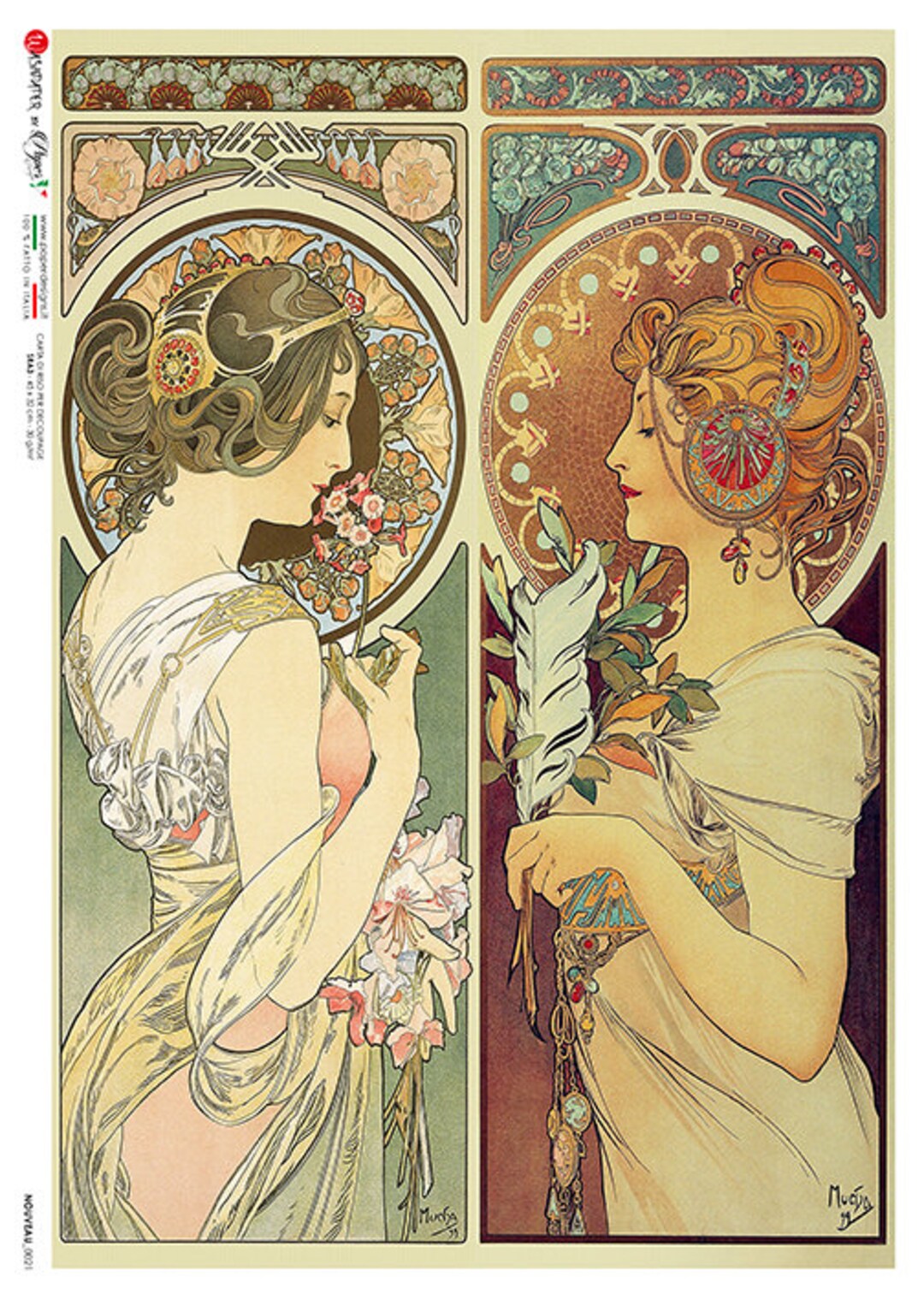 Paper Designs Rice Paper Art Nouveau Rice Paper A4 Rice Paper Natural