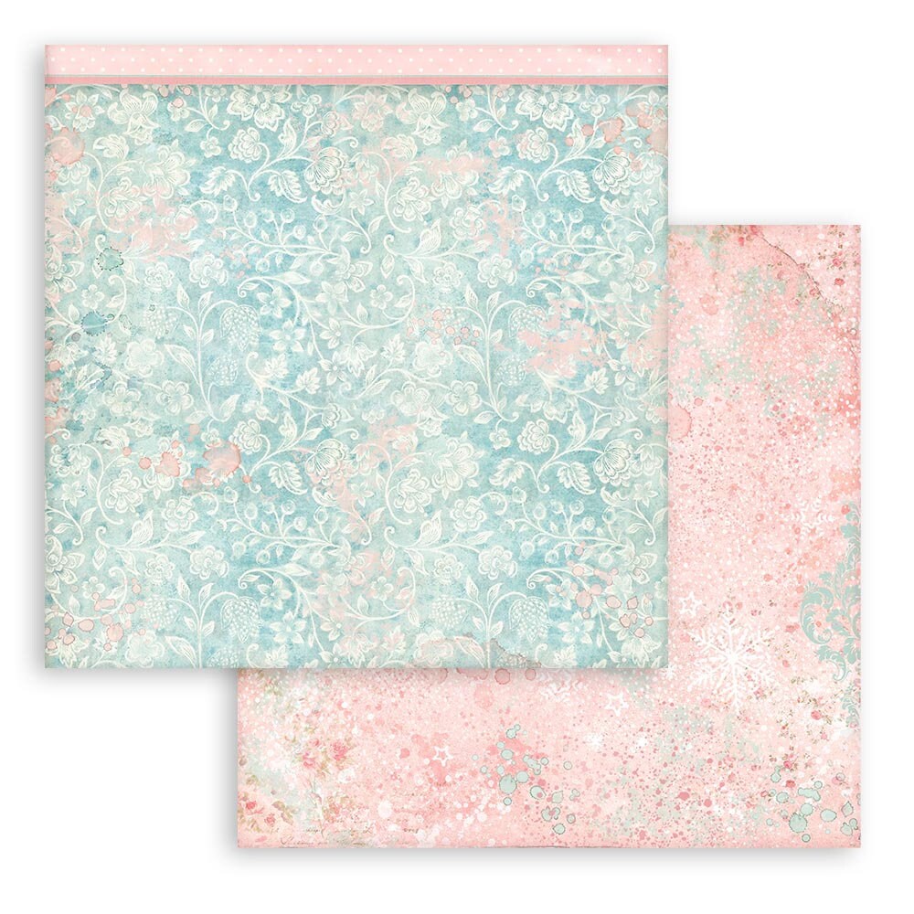 Stamperia Sweet Winter Background Collection 12x12 Scrapbooking Paper Pad  Double Sided Paper 12 X 12 Inch Acid Free Paper SBBL124 