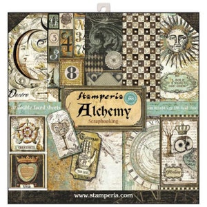 Stamperia Alchemy Collection 12x12 Scrapbooking Paper | Double Sided Paper | 12 x 12 inch | Acid Free Paper | New