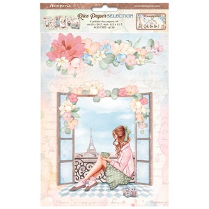 Stamperia Create Happiness Oh lá lá Paper Collection | A4 Rice Paper Collection | Decoupage Rice Paper | | 6 Sheets | DFSA4XOL