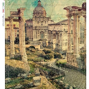 Paper Designs Rice Paper | Rome Rice Paper | A4 Rice Paper | Natural Rice Paper | Decoupage Paper | 8.6&quot; x 12.5&quot; | View 0156
