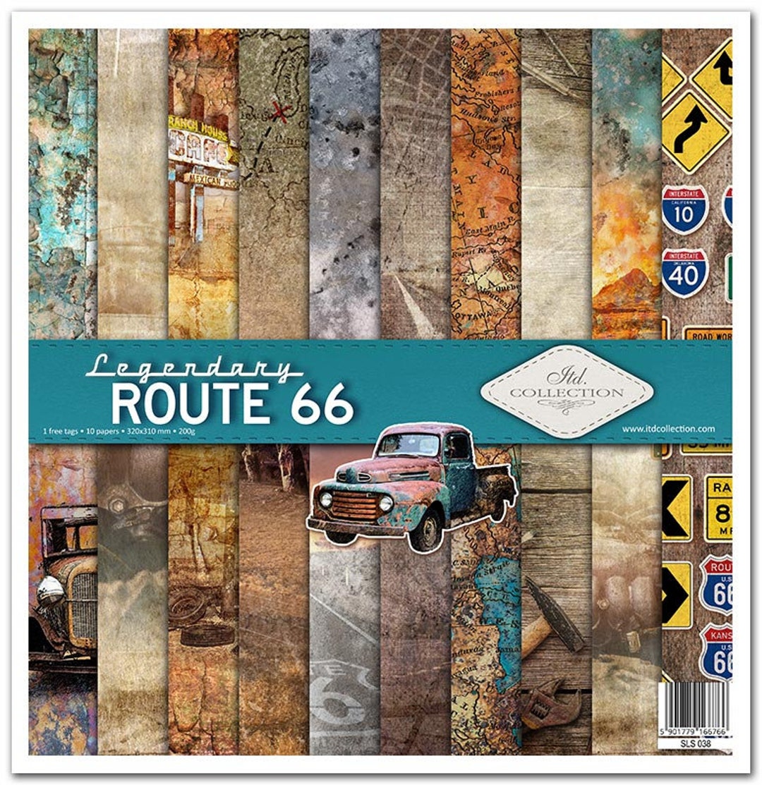 ITD Collection Legendary Route 66 Single Sided Paper 12x12 Paper Card