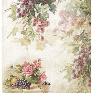 ITD Collection | Vintage Flowers Rice Paper | A4 Rice Paper | Decoupage Paper | ITD Rice Paper | Vintage Fruits | 210 x 297mm | ITD R1263