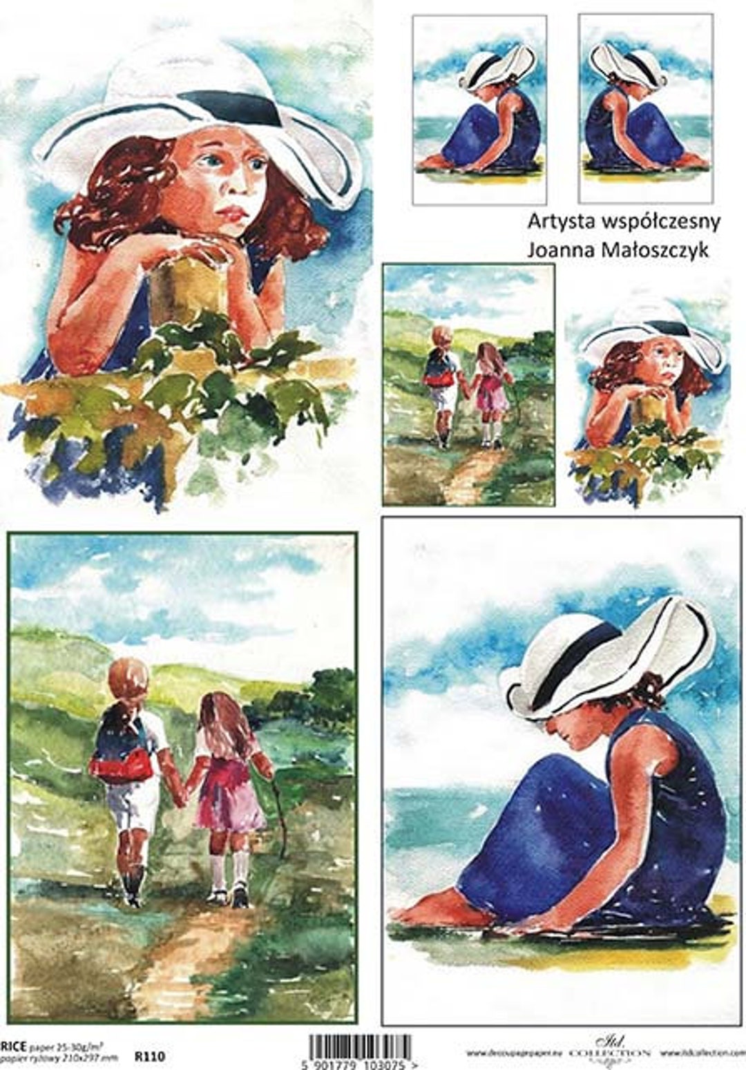 ITD Collection | Girl at the Beach Rice Paper | A4 Rice Paper ...