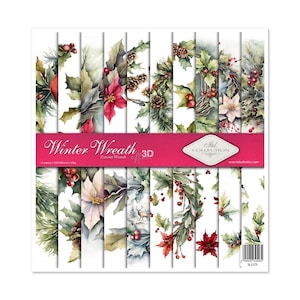 ITD Collection Winter Wreath | 12 x 12 Paper | Paper | Card Stock | Acid free | Scrapbooking Paper | Ephemera | Crafts | SLS 078
