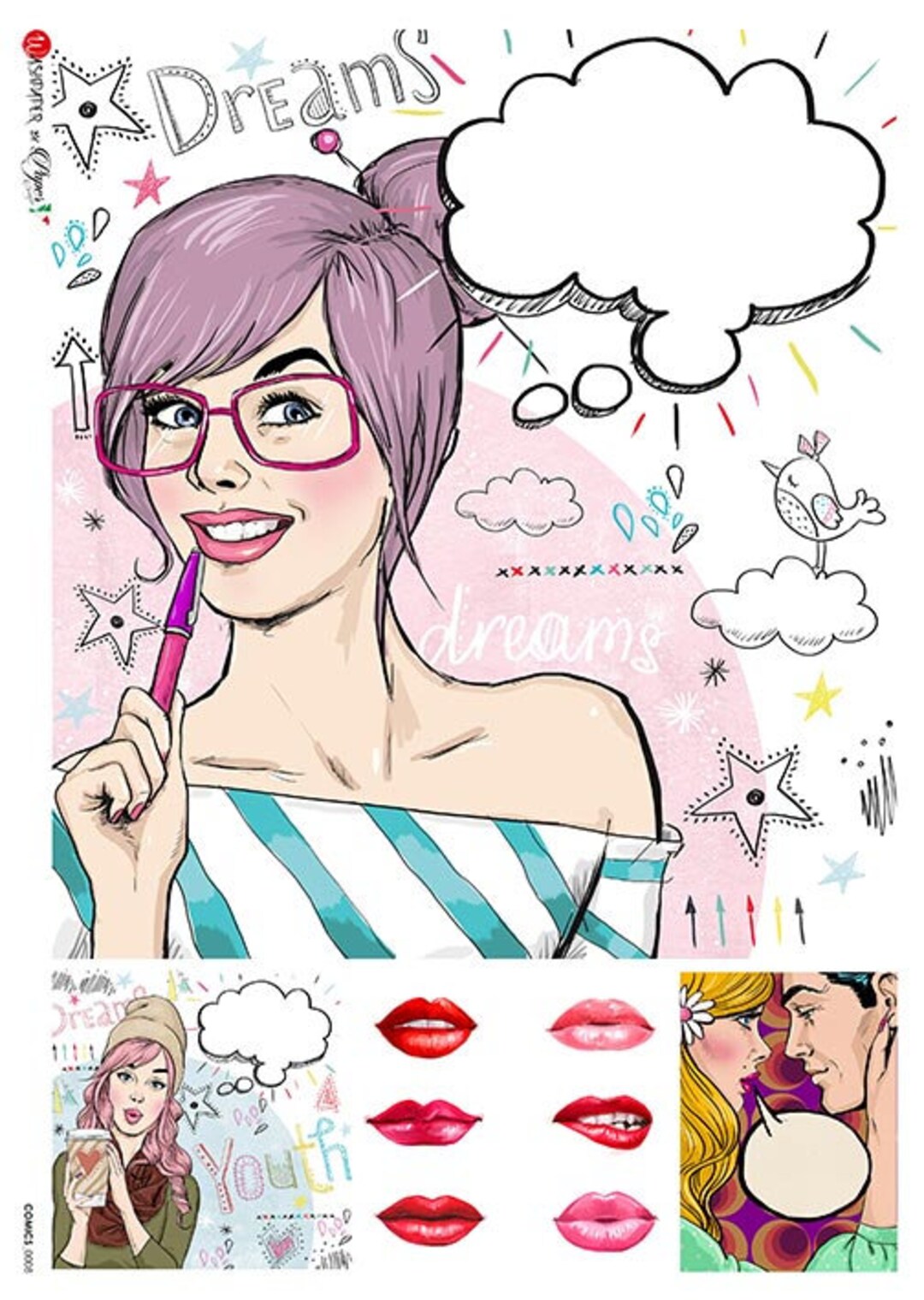 Paper Designs Rice Paper | Dreams Girls Rice Paper | A4 Rice Paper ...