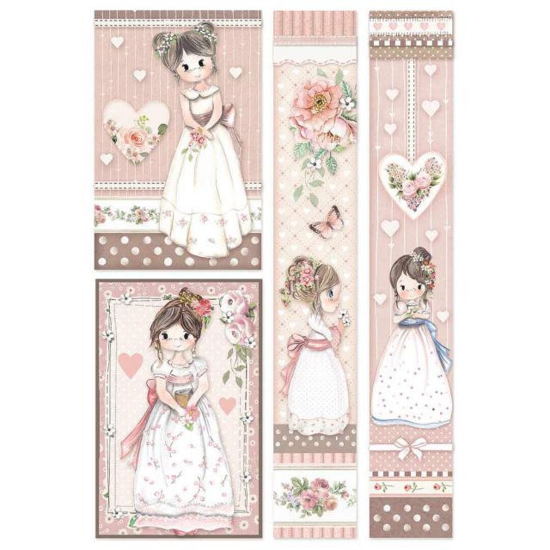 Stamperia Rice Paper | Little Girl Frames | A4 Rice Paper | Decoupage ...
