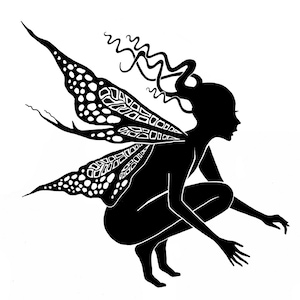 Lavinia Stamps | Twilight Fairy | Cling Stamp | Large Silhouette Stamp | Fairies | LAV469
