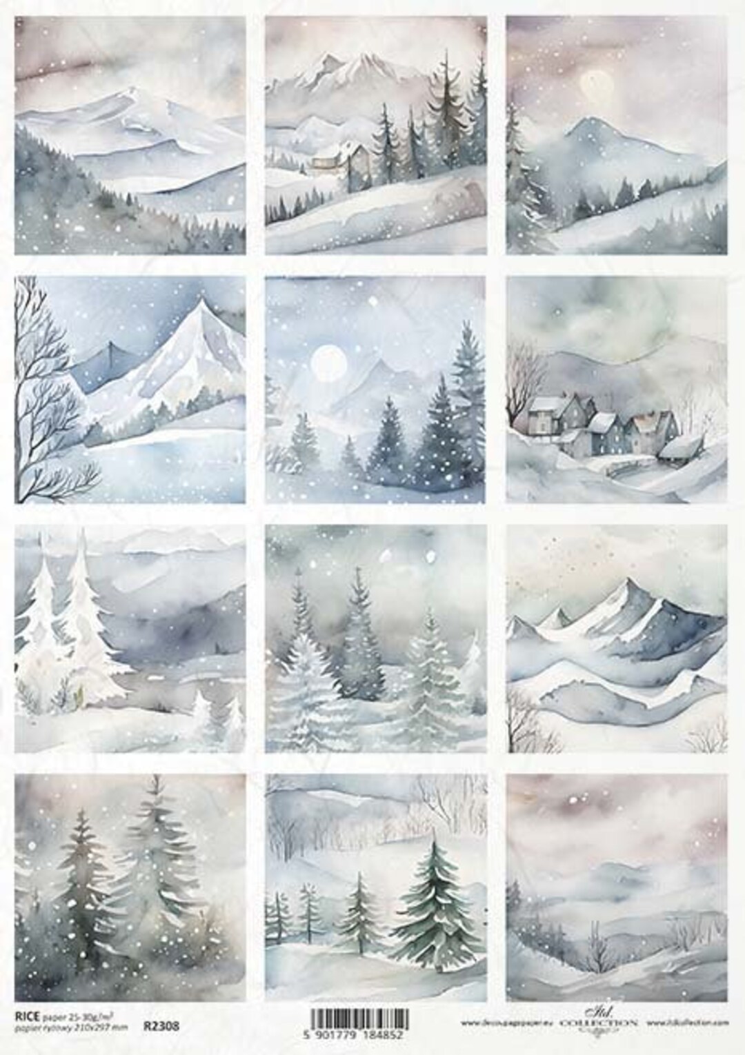 ITD Collection | Winter Scene's Rice Paper | Cards | A4 Rice Paper ...