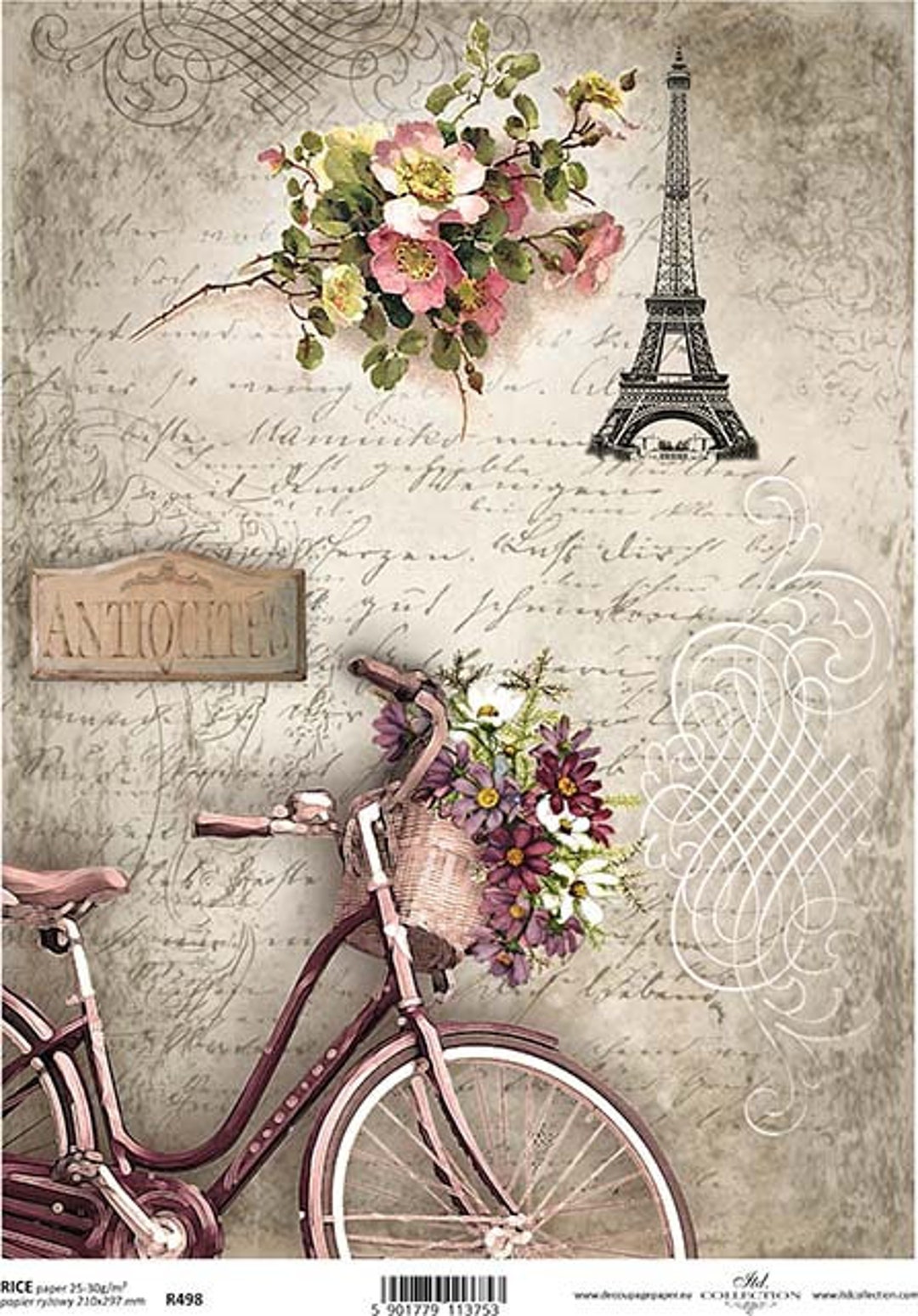 ITD Collection | Victorian Paris Rice Paper | A4 Rice Paper | Decoupage ...