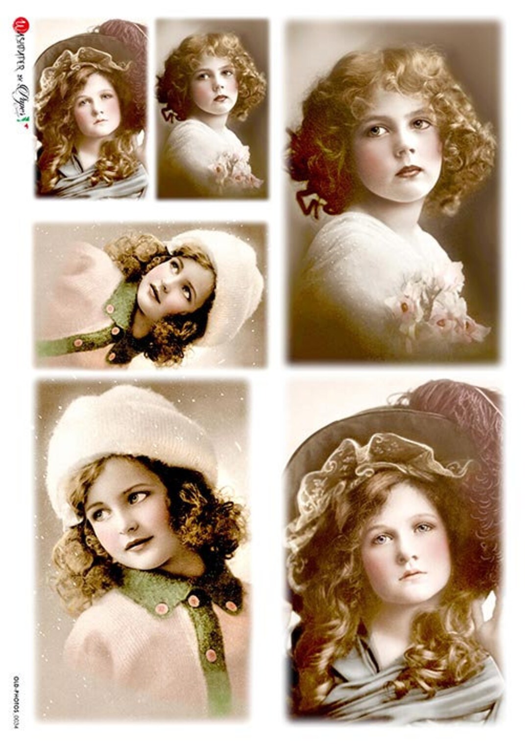 Paper Designs Rice Paper | Vintage Photo Young Girls | A4 Rice Paper ...