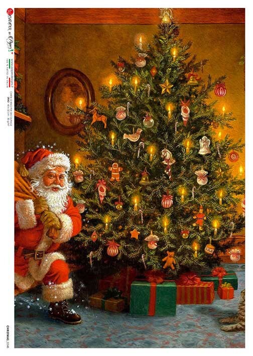 Carta Di Riso Alberi Di Natale - Fogli Decoupage 29.2x40.6cm Per Lavoretti Carta Di Riso Alberi Natale Decoupage Craft 36gsm - 5