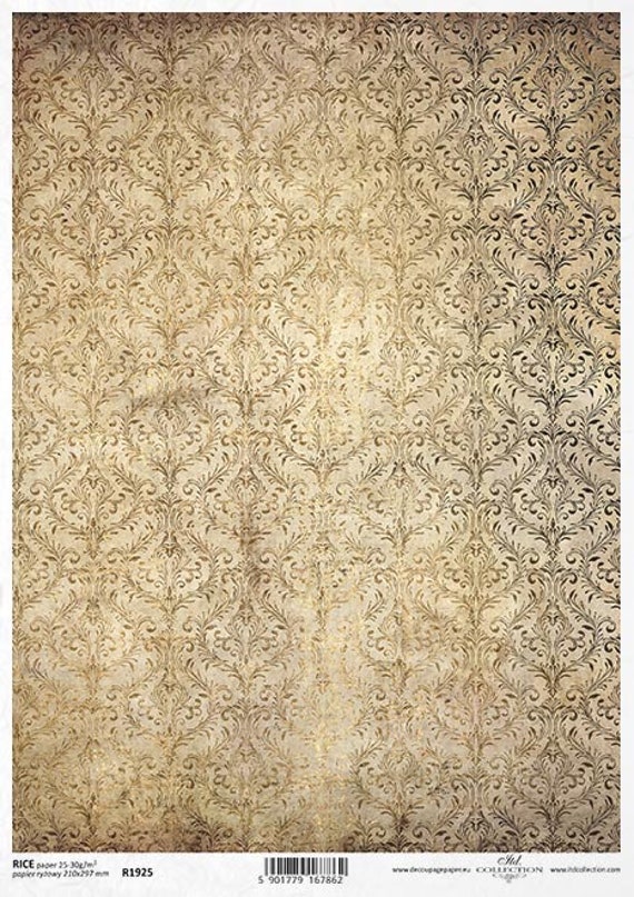 ITD Rice Paper R1898 A4 Rice Paper Gold Pattern Wallpaper Rice Paper