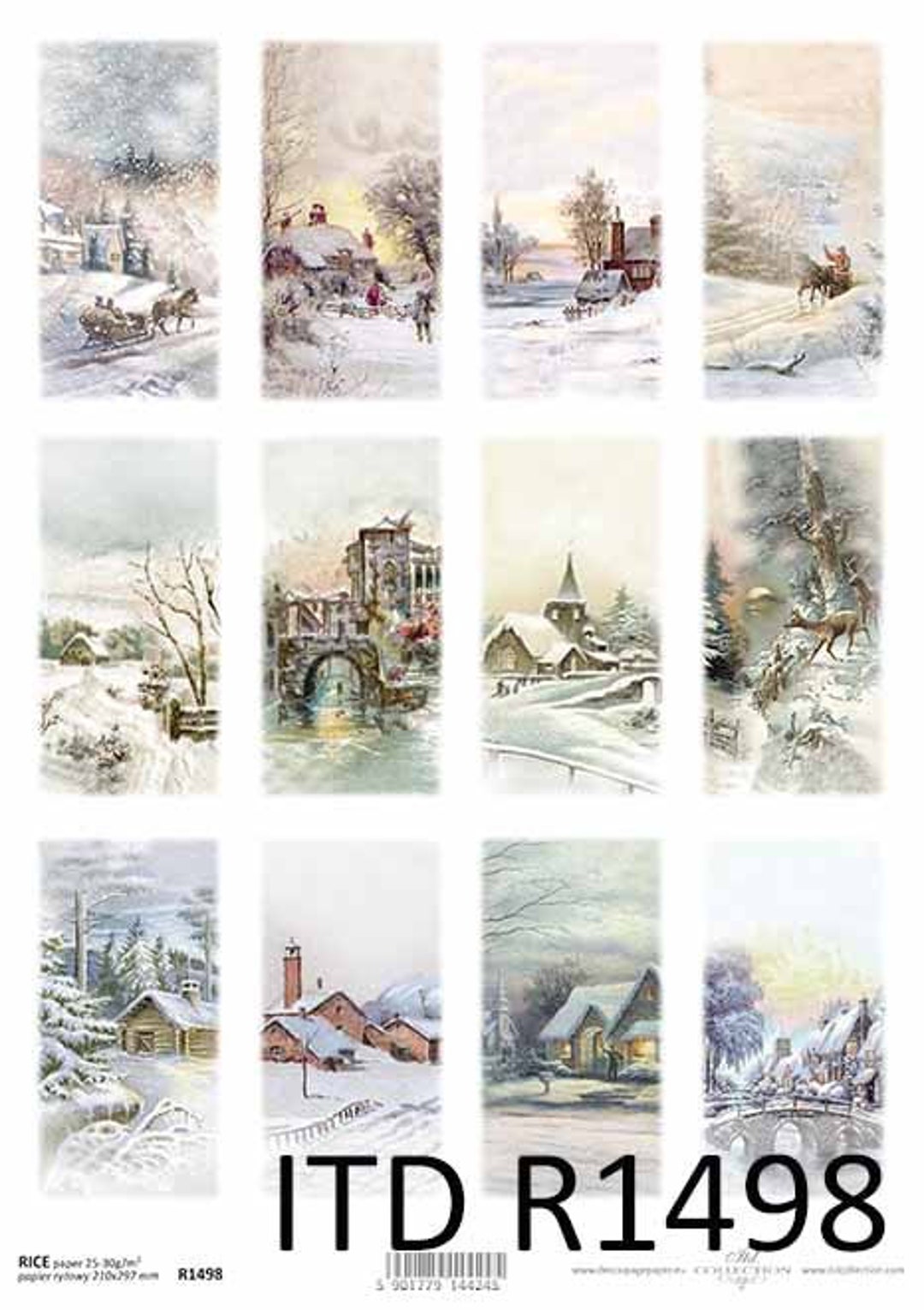 ITD Collection | Winter Scenes Rice Paper | A4 Rice Paper | Decoupage ...