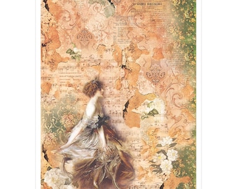 Ciao Bella | 1 Piece LA TRAVIATA | A4 Rice Paper | Rice Paper | 8.25 x 11.5 inches | Mixed Media | Made In Italy | CBRP026