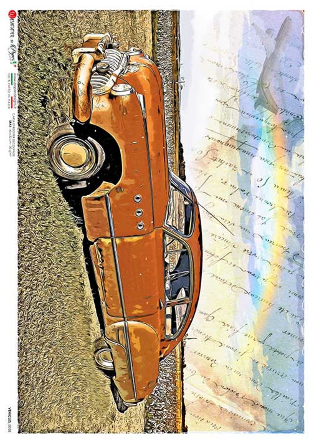 Paper Designs Rice Paper | Vintage Car Rice Paper | A4 Rice Paper ...