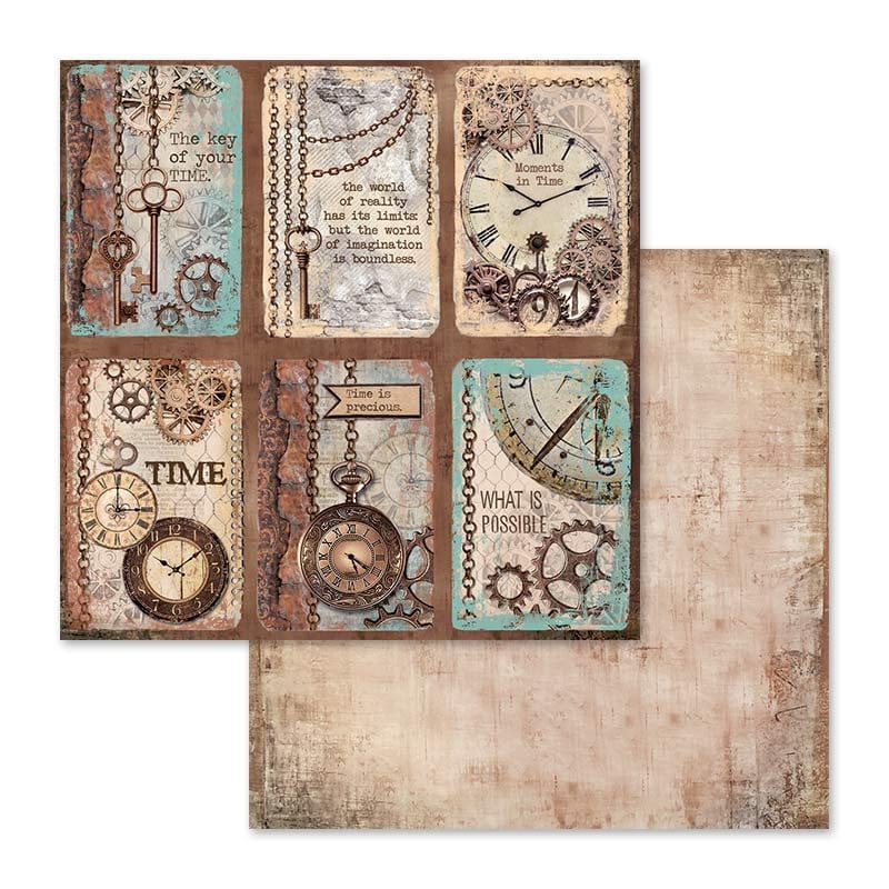 Stamperia Clockwise Collection 12x12 Scrapbooking Paper Double
