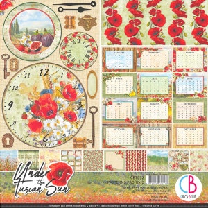 Ciao Bella UNDER The TUSCAN SUN Patterns Paper Pad 12&quot;X12&quot; | 8 Double Sided Pages | Made in Italy | Acid Free | Made in Italy | CBT032