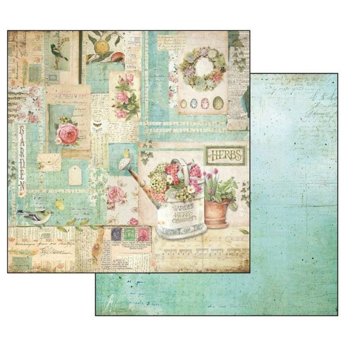 Stamperia GARDEN 12x12 Scrapbooking Pad Double Sided Paper Etsy
