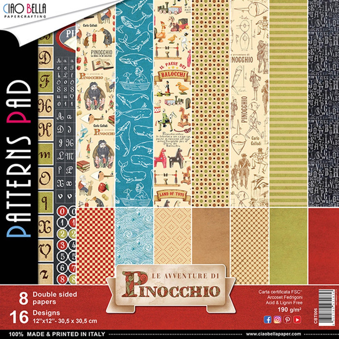 Ciao Bella AVVENTURE DI PINOCCHIO Patterns Pad 12