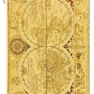 Paper Designs Rice Paper | Old Map Rice Paper | A4 Rice Paper | Natural Rice Paper | Decoupage Paper | 12.5&quot; x 8.6&quot; | Old Maps 0021