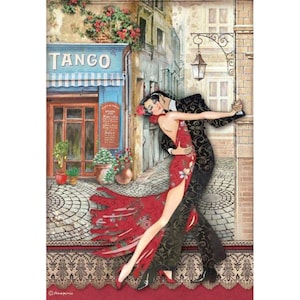 Stamperia Rice Paper | Desire Tango | A4 Rice Paper | Decoupage Rice Paper | Rice Paper | 11.5 x 8.25 inches | DFSA4717