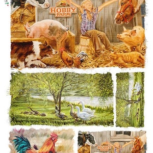 Paper Designs Rice Paper | Farm Animals Rice Paper | A4 Rice Paper | Natural Paper | Decoupage Paper | 12.5&quot;x8.6&quot; | Cow | Animals 0081