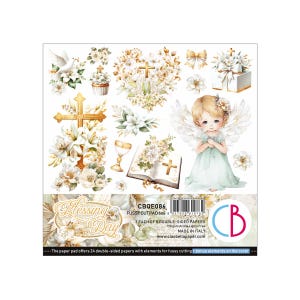 Ciao Bella Blessing Day Paper Pad 6&quot; x 6&quot; | 8 pages | Made in Italy | Acid Free | Double Sided Paper |  CBQE086