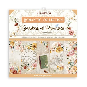 Stamperia Garden of Promises Collection 12x12 Scrapbooking Paper Pad | Double Sided Paper | 12 x12 inch