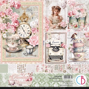 Ciao Bella Timeless Moments  Paper Pad 12&quot; x 12&quot; | 12 pages | Made in Italy | Acid Free | Double Sided Paper | 24 Designs | CBPM083