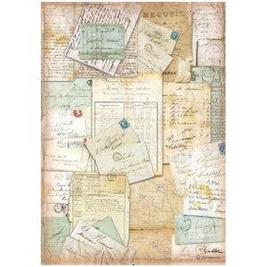 Stamperia Rice Paper | Around the World Letters | A4 Rice Paper | Decoupage Rice Paper | Texture Rice Paper | 11.5 x 8.25 inches | DFSA4777