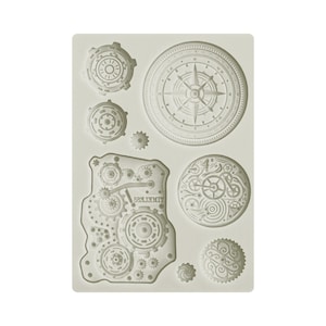 Stamperia | Around the World Mechanisms A6 Silicone Mould  | Gears | KACM13 | Mold | Clay Mold | Resin Mold