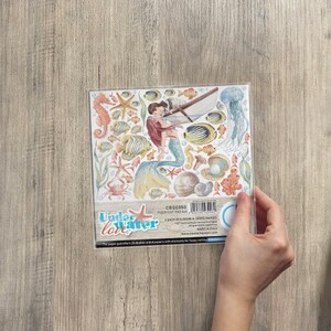 Ciao Bella | Underwater Love Cut Paper Pad | Double Sided Paper | 6 x 6 inches | Mixed Media | Made In Italy | UNDERWATER LOVE | CBQE050