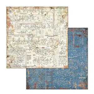 Stamperia | 1 piece Mechanical Fantasy Circuit Scrapbook Paper | 12×12 | Double-Sided |  12&quot; x 12&quot; Single Sheet | SBB610