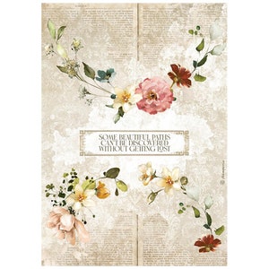 Stamperia Rice Paper | Romantic Garden of Promises Gardens | A4 Rice Paper | Decoupage Paper | 11.5 x 8.25 in | DFSA4690
